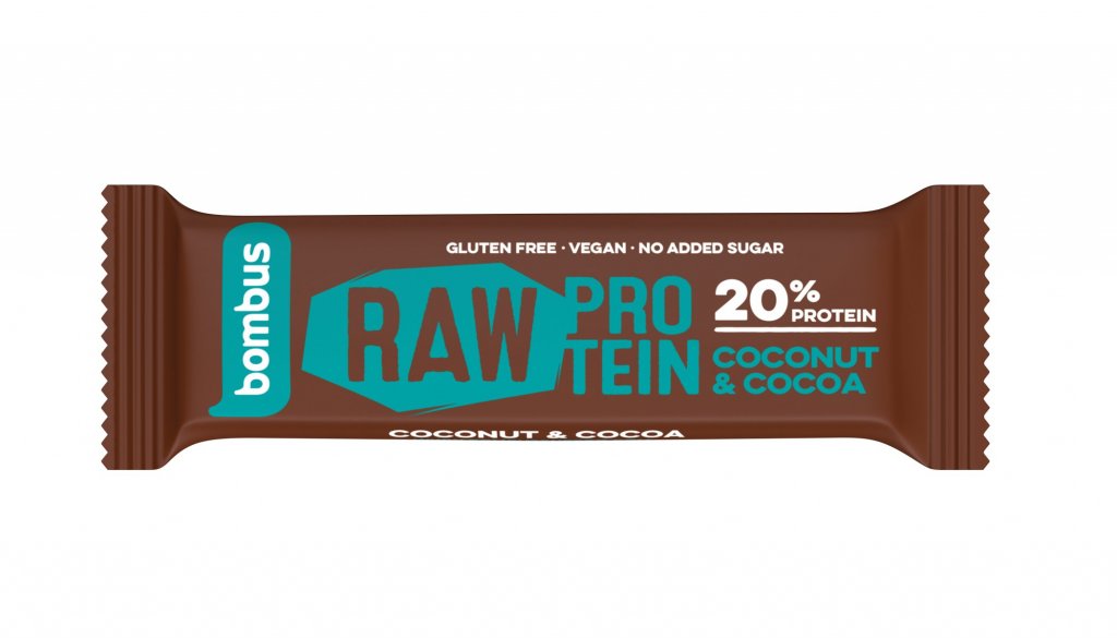tyčinka Bombus Raw Protein 20% 50g kokos+kakao