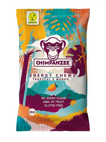 želé vitamíny Chimpanzee Energy Chews 35g tropical &amp;amp; mango