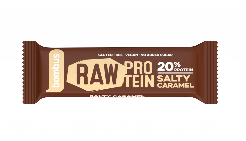 tyčinka Bombus Raw Protein 20% 50g slaný karamel